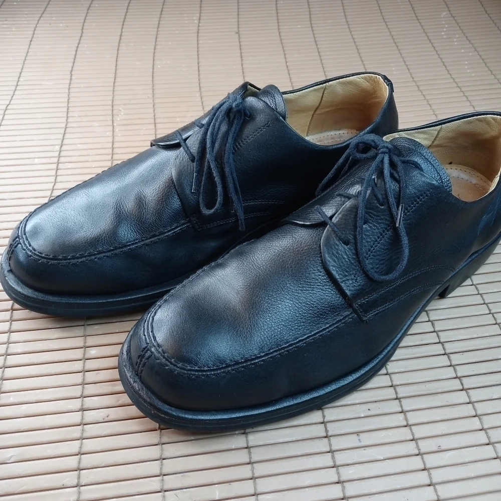 SANDRO MOSCOLONI VINEYARD BLACK LEATHER OXFORD DRESS SHOES SZ 13 D. 59.1pm